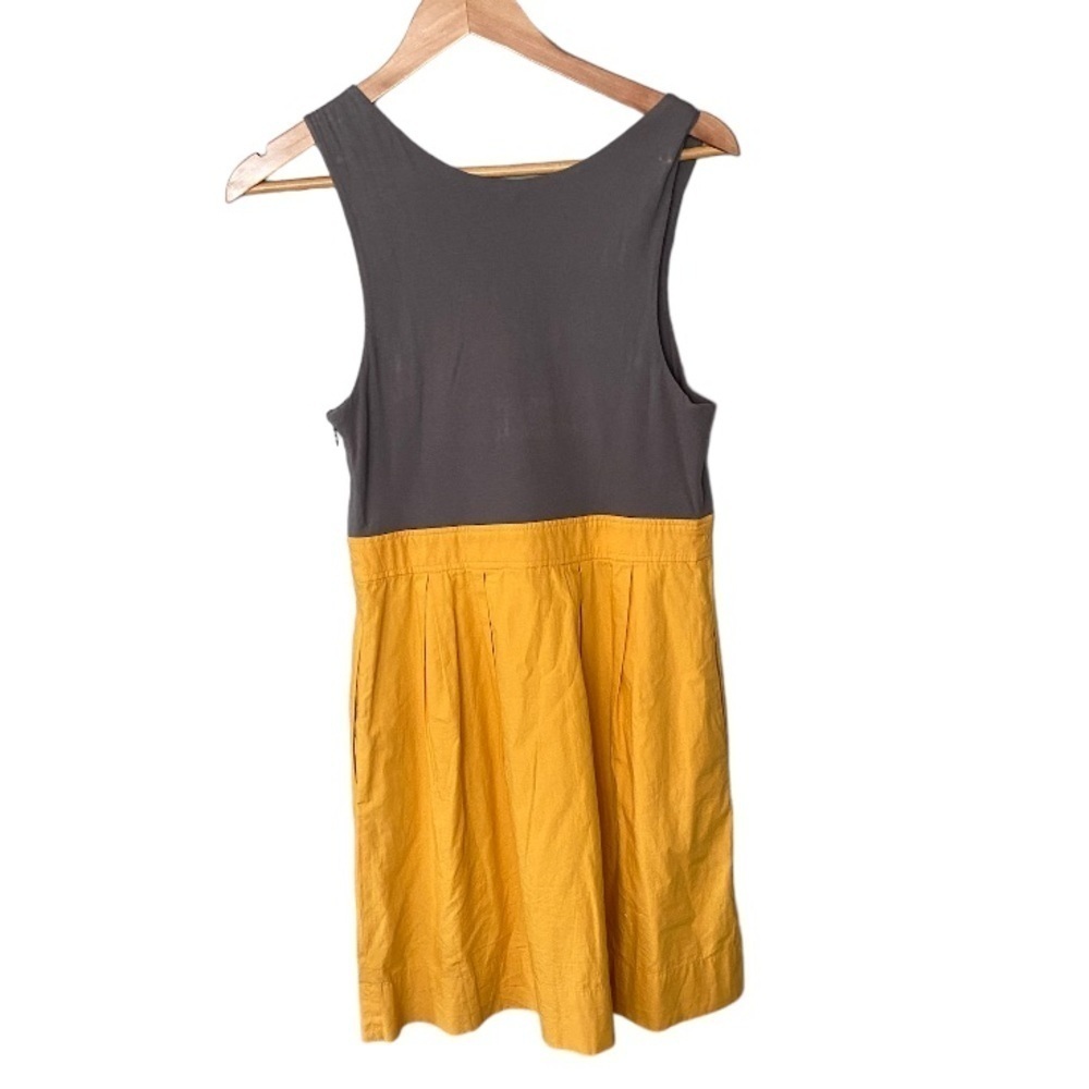 Anthropologie Maeve Vintage Colorblock Grey and Mustard Dress - Picture 3 of 10